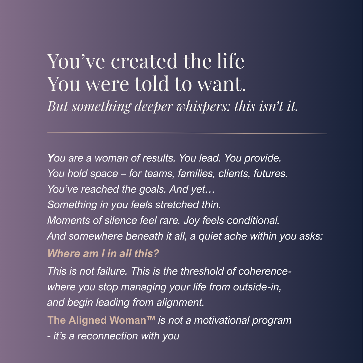 The Aligned Woman™-IK
